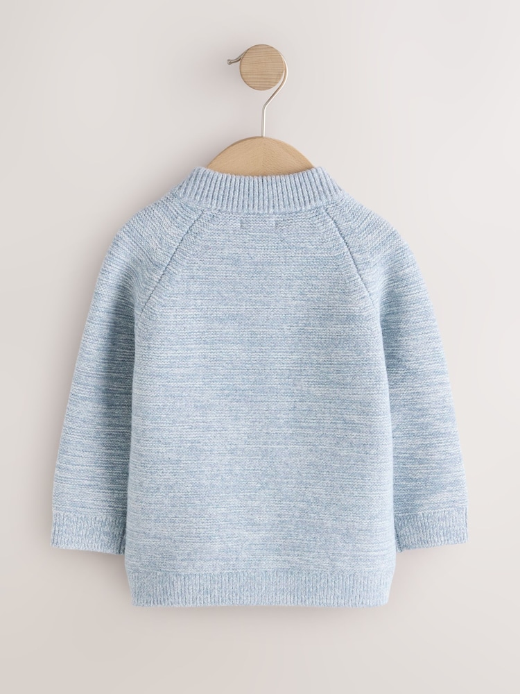 Blue Twist Zip Through Bomber Cardigan (3mths-7yrs) - Image 2 of 4
