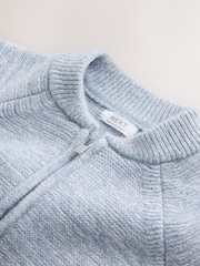 Blue Twist Zip Through Bomber Cardigan (3mths-7yrs) - Image 3 of 4