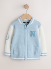 Blue Zip Through Varsity Bomber Cardigan (3mths-7yrs) - Image 5 of 8