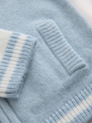 Blue Zip Through Varsity Bomber Cardigan (3mths-7yrs) - Image 8 of 8