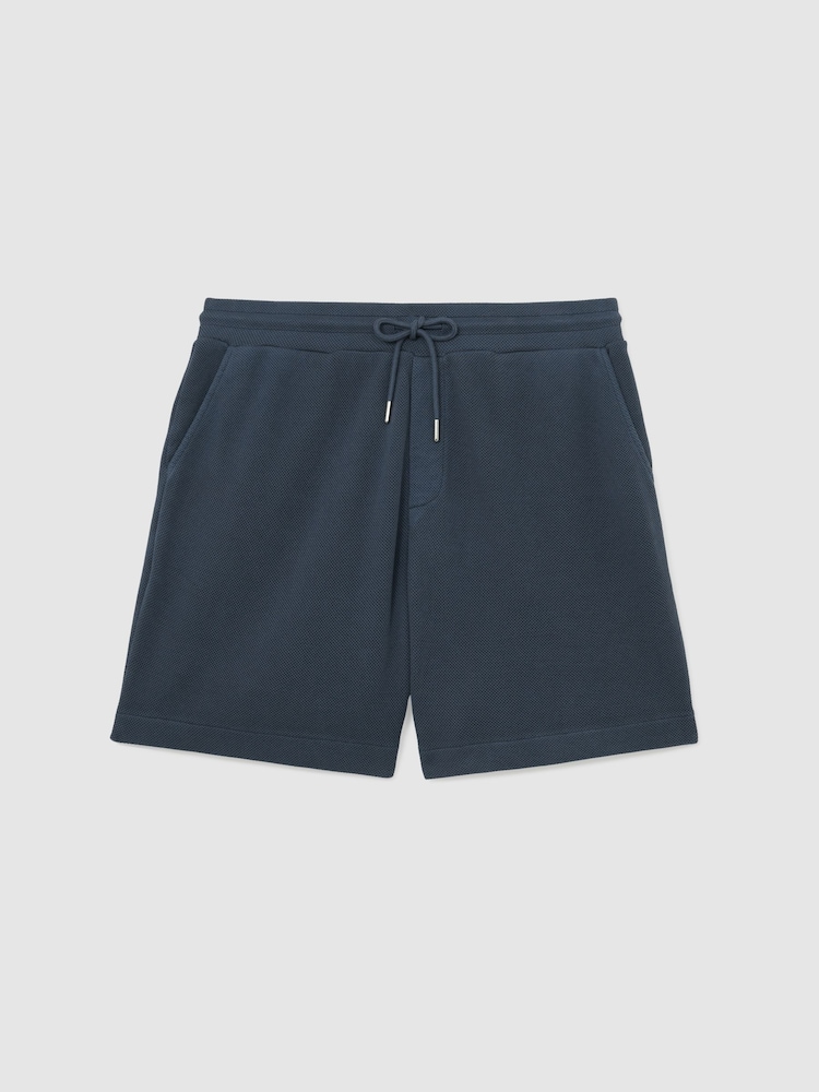 Airforce أزرق - شورت من قماش قطن بيكيه مصبوغ Sundown من Reiss - صورة 2 من 5