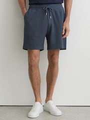 Airforce أزرق - شورت من قماش قطن بيكيه مصبوغ Sundown من Reiss - صورة 3 من 5