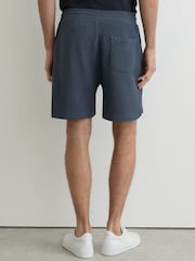 Airforce أزرق - شورت من قماش قطن بيكيه مصبوغ Sundown من Reiss - صورة 4 من 5