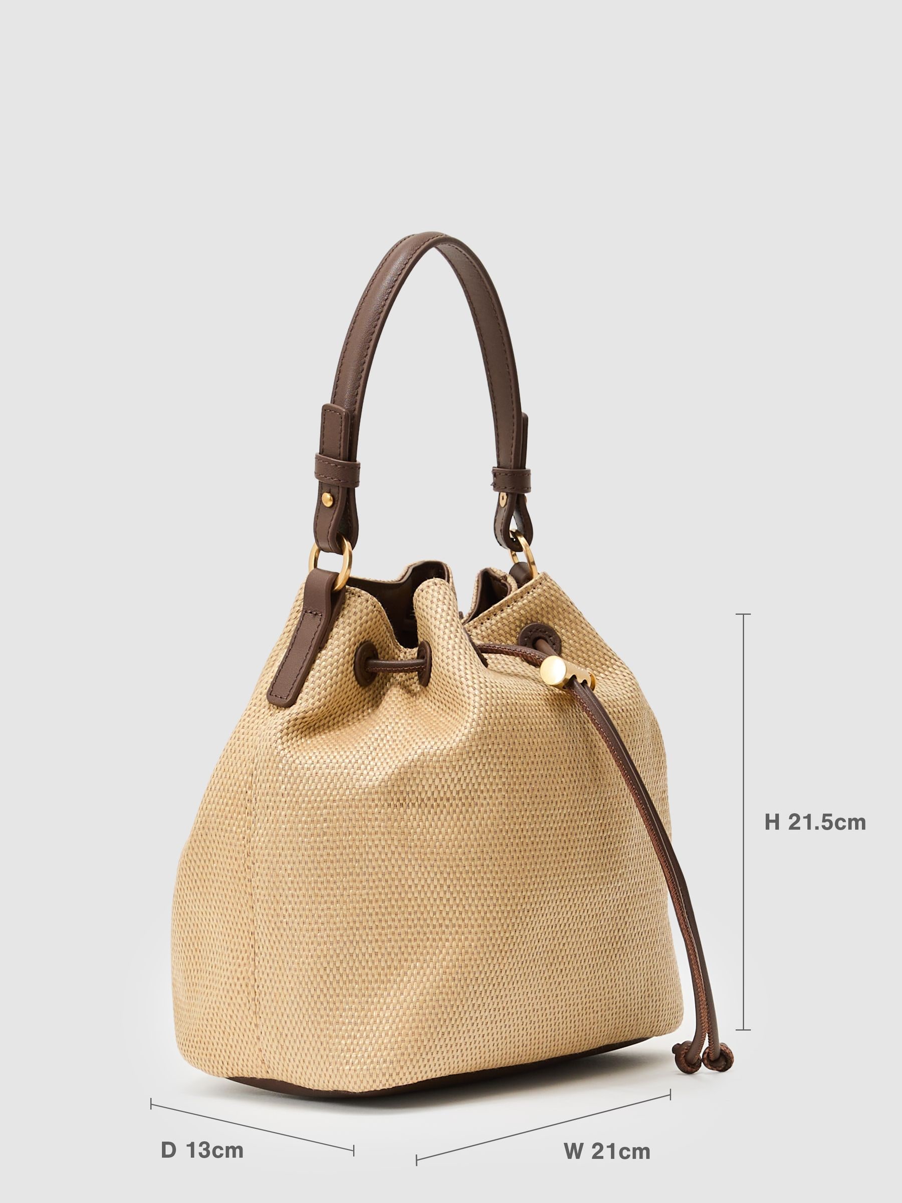 Buy Reiss Natural Evie Raffia-Effect Drawcord Bucket Bag from Next USA