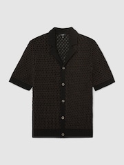 Reiss Black/Chocolate Brown Antonio Shirt - Image 2 of 7