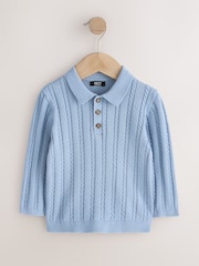 modra - Progasto pletena polo majica (3mesecev-7let) - Slika 5 iz 8