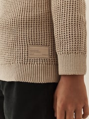 Chocolate Brown Knitted Zip Up Hoodie (3-16yrs) - Image 5 of 9