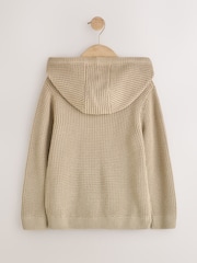 Chocolate Brown Knitted Zip Up Hoodie (3-16yrs) - Image 7 of 9