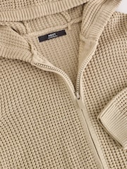 Chocolate Brown Knitted Zip Up Hoodie (3-16yrs) - Image 8 of 9