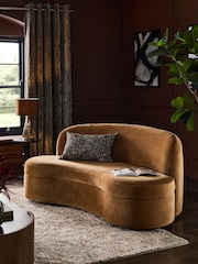 Relaxed Chenille Tofffee Brown Leila Curve 3 Seater Sofa - Image 1 of 11