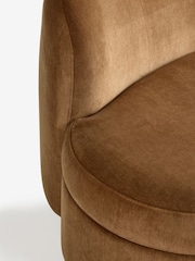 Relaxed Chenille Tofffee Brown Leila Curve 3 Seater Sofa - Image 10 of 11