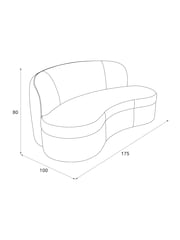 Relaxed Chenille Tofffee Brown Leila Curve 3 Seater Sofa - Image 4 of 11