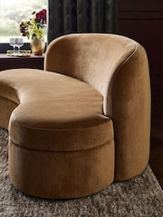 Relaxed Chenille Tofffee Brown Leila Curve 3 Seater Sofa - Image 6 of 11