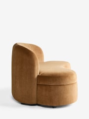 Relaxed Chenille Tofffee Brown Leila Curve 3 Seater Sofa - Image 8 of 11