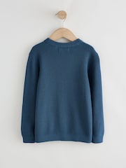 Denim With Stag Cotton Crew Neck Knitted Jumper (3-16yrs) - Image 2 of 4