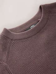 Chocolate Brown Without Stag Cotton Crew Neck Knitted Jumper (3-16yrs) - Image 3 of 4