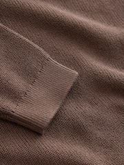 Chocolate Brown With Stag Cotton Crew Neck Knitted Jumper (3-16yrs) - Image 4 of 4