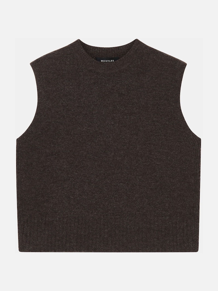 Whistles Brown Wool Sleeveless Tank - Image 6 of 6 Whistles Brown Wool Sleeveless Tank - Image 6 of 6