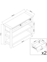 Natural Malvern Cream Large Console Table - Image 3 of 10