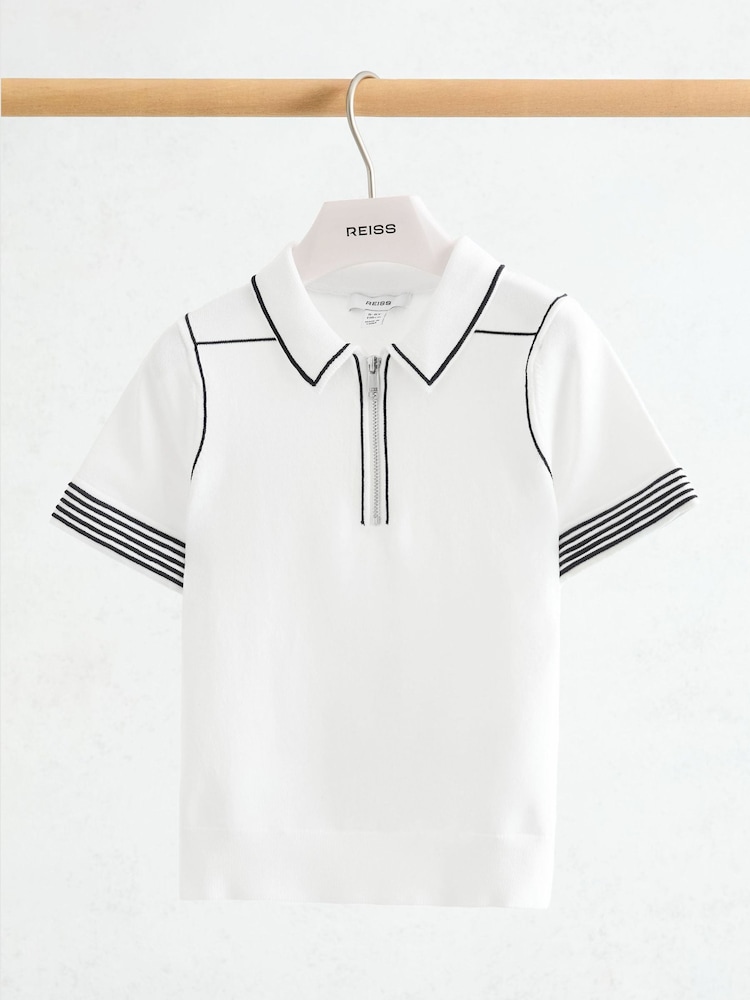 Reiss White Whorlton Polo Shirt - Image 1 of 3