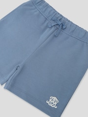 Reiss Airforce Blue Levin 3-9 yrs Monogram Embroidered Cotton Shorts - Image 3 of 3