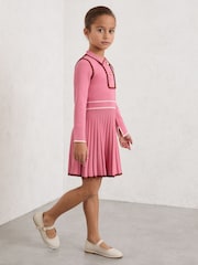 Rosa - Reiss Freya Piped Knitted Skater Dress - Imagen 3 de 4