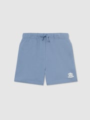 Reiss Airforce Blue Levin 13-14 yrs Monogram Embroidered Cotton Shorts - Image 3 of 3