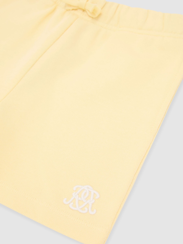 Reiss Yellow Levin 13-14 yrs Monogram Embroidered Cotton Shorts - Image 1 of 3
