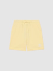 Reiss Yellow Levin 13-14 yrs Monogram Embroidered Cotton Shorts - Image 3 of 3