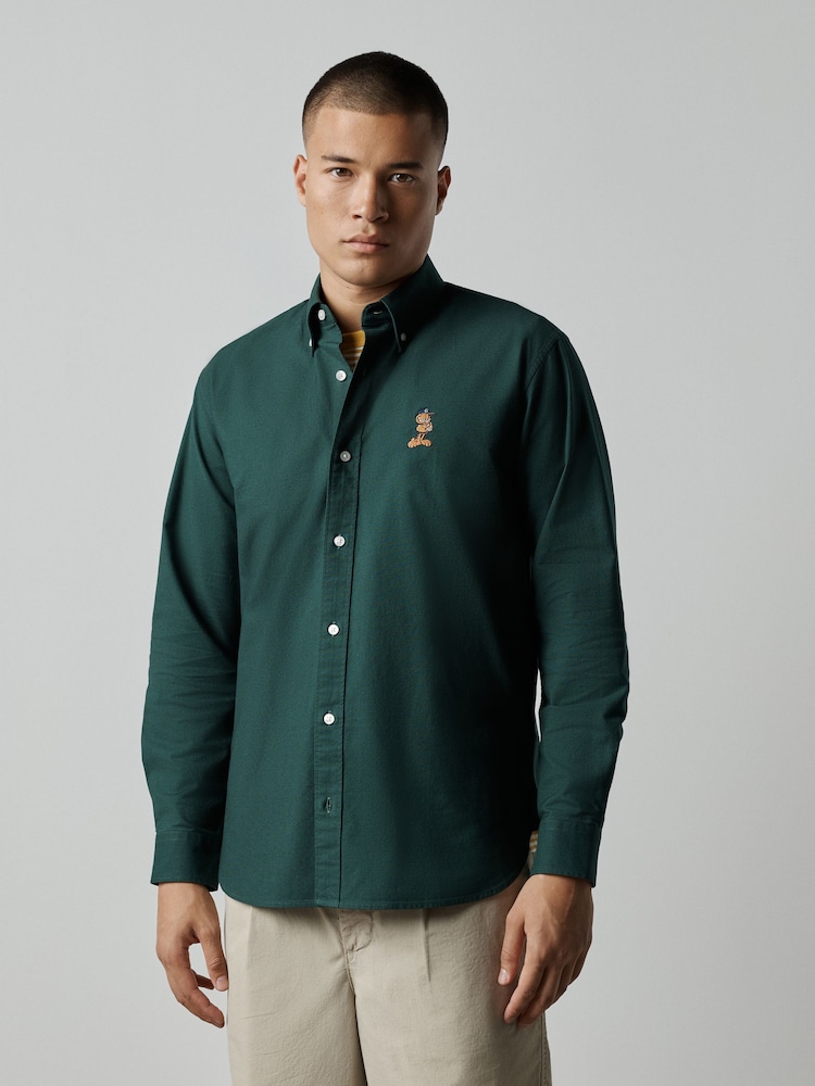 Garfield បៃតង - អាវដៃវែង Oxford - រូបភាព 1 នៃ 7