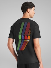 All + Every Black South Park Stan Kenny Kyle & Cartman Colour Line Art Back Print T-Shirt - Image 1 of 3