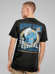 All + Every Black The Smurfs Movie Summer Hippy Days Music Festival Back Print T-Shirt - Image 1 of 3