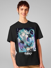 All + Every Black Hatsune Miku CV01 Anime Vocal Software T-Shirt - Image 1 of 2