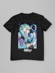 All + Every Black Hatsune Miku CV01 Anime Vocal Software T-Shirt - Image 2 of 2