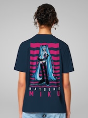 All + Every Blue Hatsune Miku CV01 Anime Vocal Software Mascot Back Print T-Shirt - Image 1 of 3
