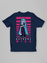 All + Every Blue Hatsune Miku CV01 Anime Vocal Software Mascot Back Print T-Shirt - Image 3 of 3
