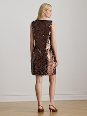 Lauren Ralph Lauren Brown Calmsden Sequin Cocktail Dress - Image 3 of 8