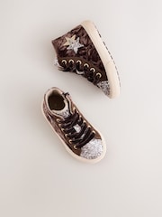 Purple Velvet Standard Fit (F) High Top Trainers - Image 3 of 6