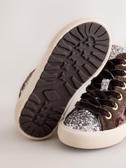 Purple Velvet Standard Fit (F) High Top Trainers - Image 4 of 6