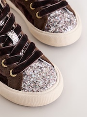 Purple Velvet Standard Fit (F) High Top Trainers - Image 5 of 6