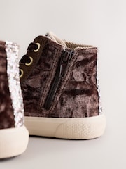 Purple Velvet Standard Fit (F) High Top Trainers - Image 6 of 6