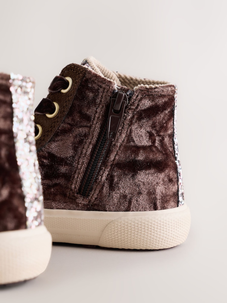 Purple Velvet Standard Fit (F) High Top Trainers - Image 6 of 6 Purple Velvet Standard Fit (F) High Top Trainers - Image 6 of 6
