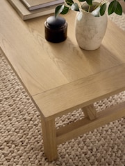 Mid Natural Moreton Oak Veneer Standard Coffee Table - Image 2 of 6