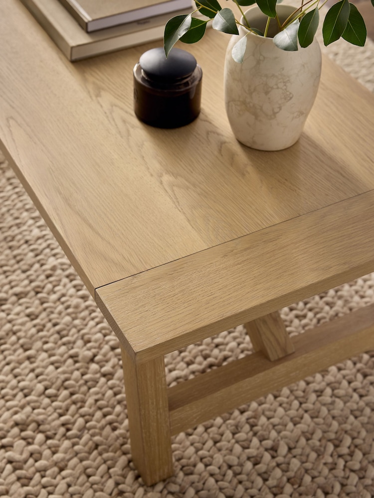 Mid Natural Moreton Oak Veneer Standard Coffee Table - Image 2 of 6 Mid Natural Moreton Oak Veneer Standard Coffee Table - Image 2 of 6