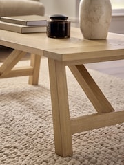 Mid Natural Moreton Oak Veneer Standard Coffee Table - Image 3 of 6