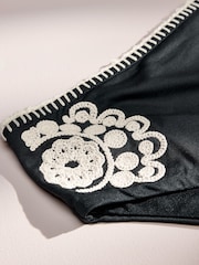 AIYLA Black/White High Waist Premium Crochet Bikini Bottoms - Image 6 of 7