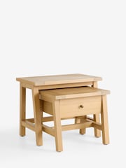 Mid Natural Moreton Oak Veneer Nest of Table - Image 3 of 4
