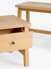 Mid Natural Moreton Oak Veneer Nest of Table - Image 4 of 4