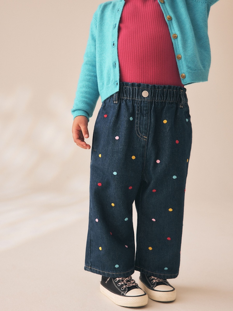 Embroidered Rainbow Spot - Vaqueros de pernera ancha (3 meses - 7 años) - Imagen 1 de 7