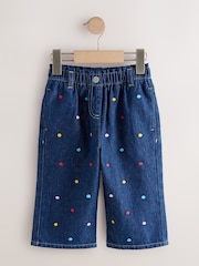 Embroidered Rainbow Spot - Vaqueros de pernera ancha (3 meses - 7 años) - Imagen 4 de 7